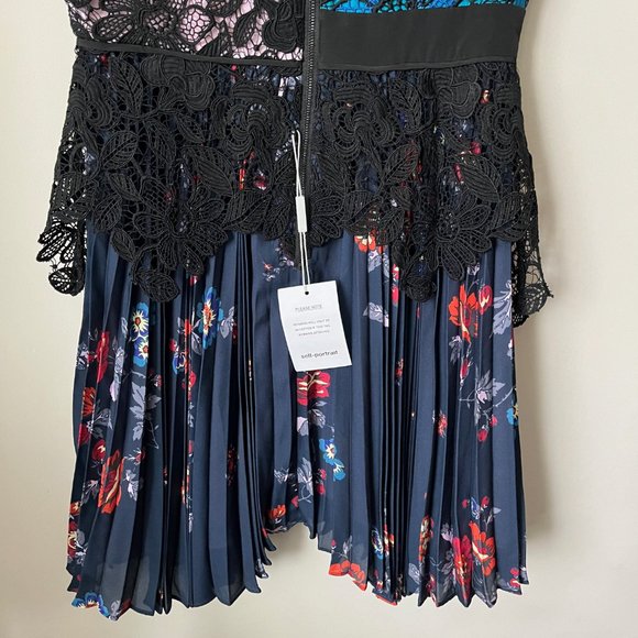 Self-Portrait Nina Pleated Dress in multi color Size 8 - Picture 11 of 15